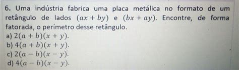 Uma indústria fabrica uma placa metálica no formato de um